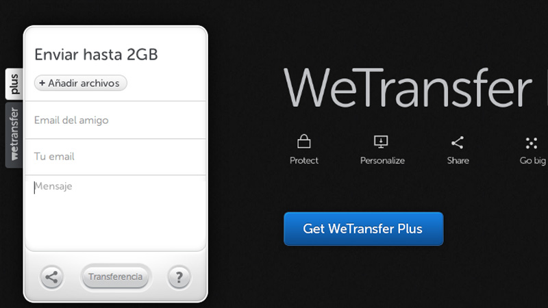 Envía por email archivos de hasta 2 GB con WeTransfer