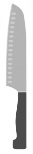Tipos de cuchillo. Cuchillo japonés o santoku
